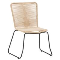 Gartenstuhl Trendy Aus Metall und Kunststoff - Beige/Schwarz, MODERN, Kunststoff/Metall (58/88/62cm) - Beldano