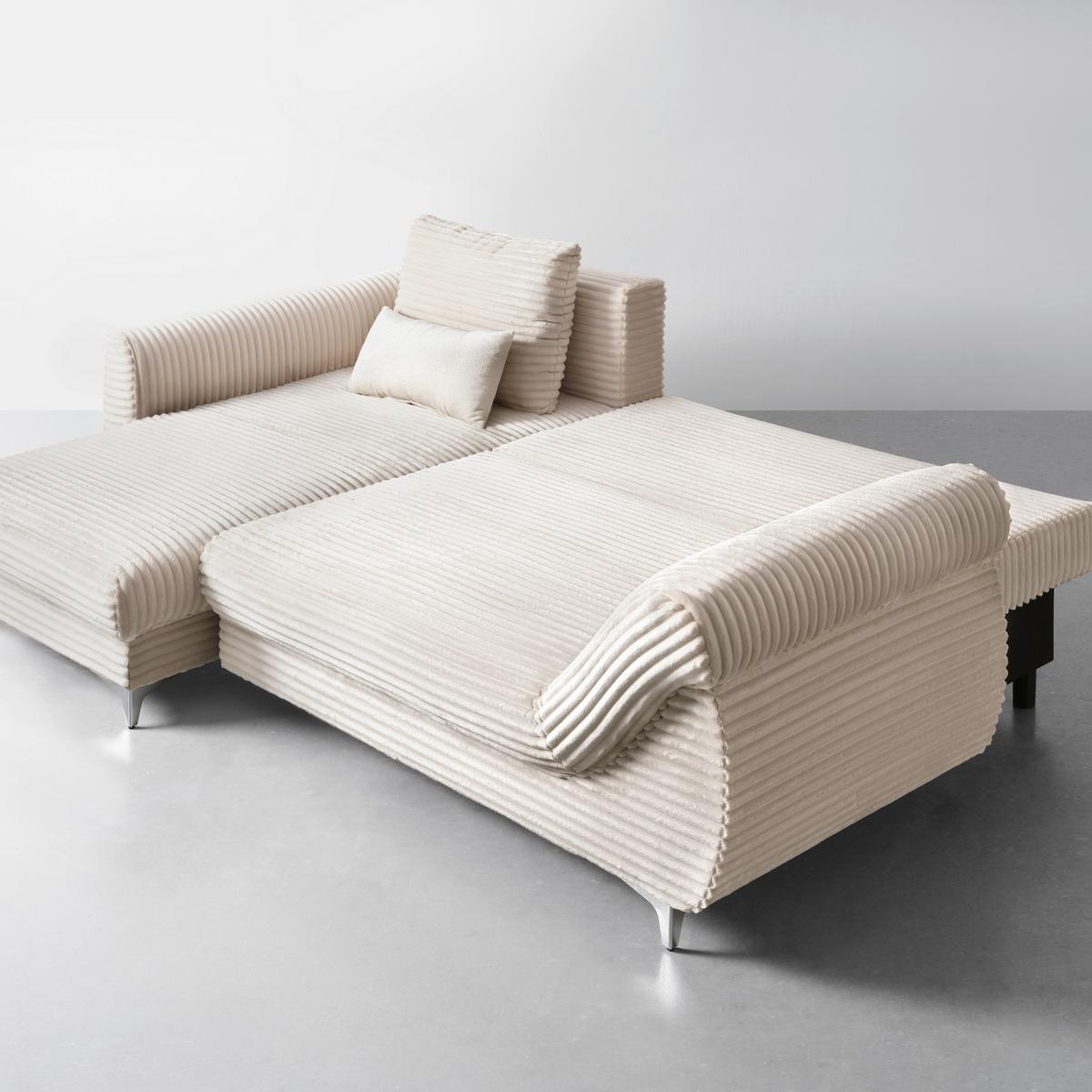 Sedačka Alantis Lux, levá, krémová - černá/barvy stříbra, Lifestyle, kov/dřevo (175/263cm) - Mömax