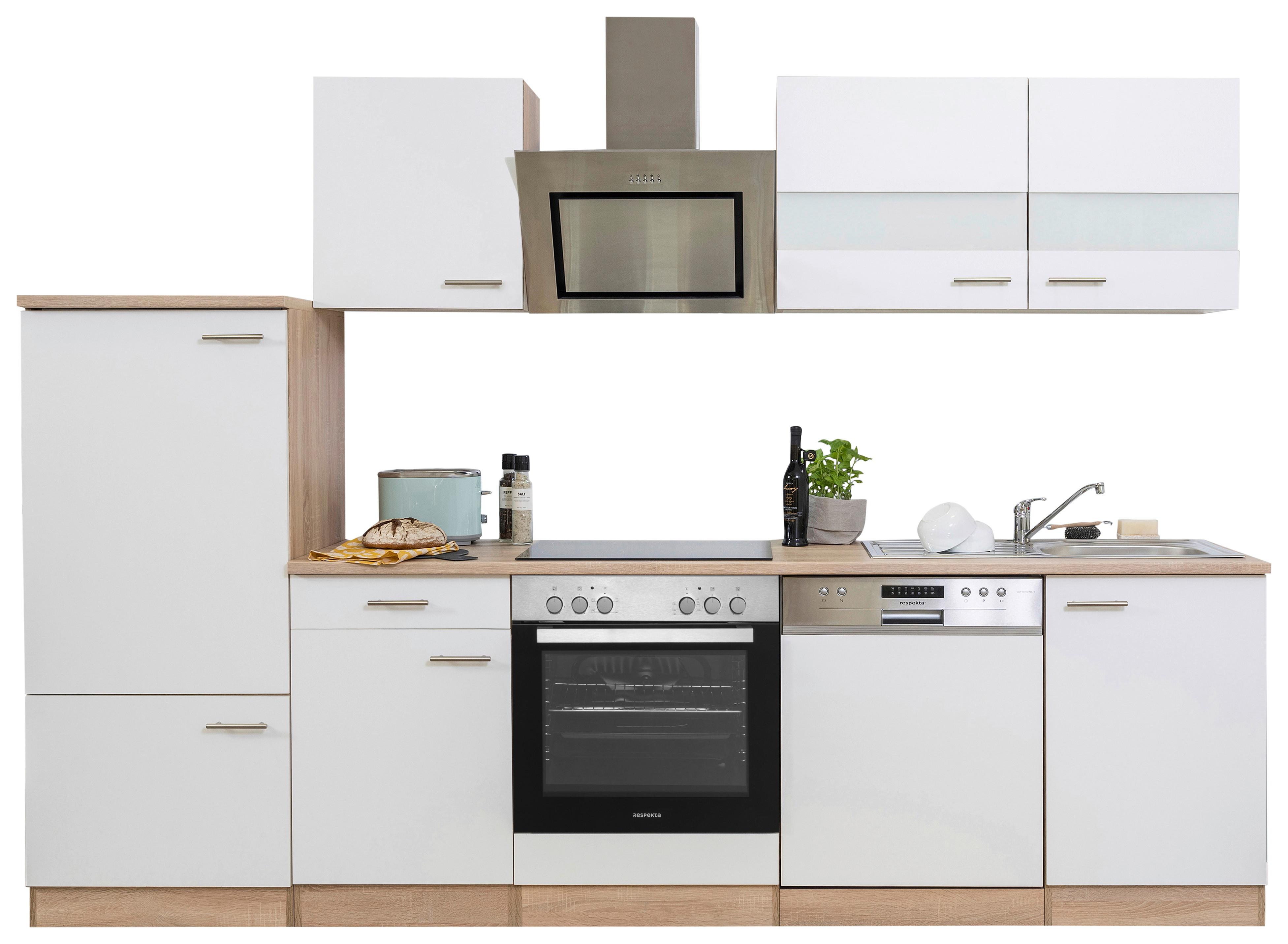 Küchenblock Merle Küchenblock 280 cm - Eichefarben/Weiß, Basics, Holzwerkstoff (280cm) - Respekta