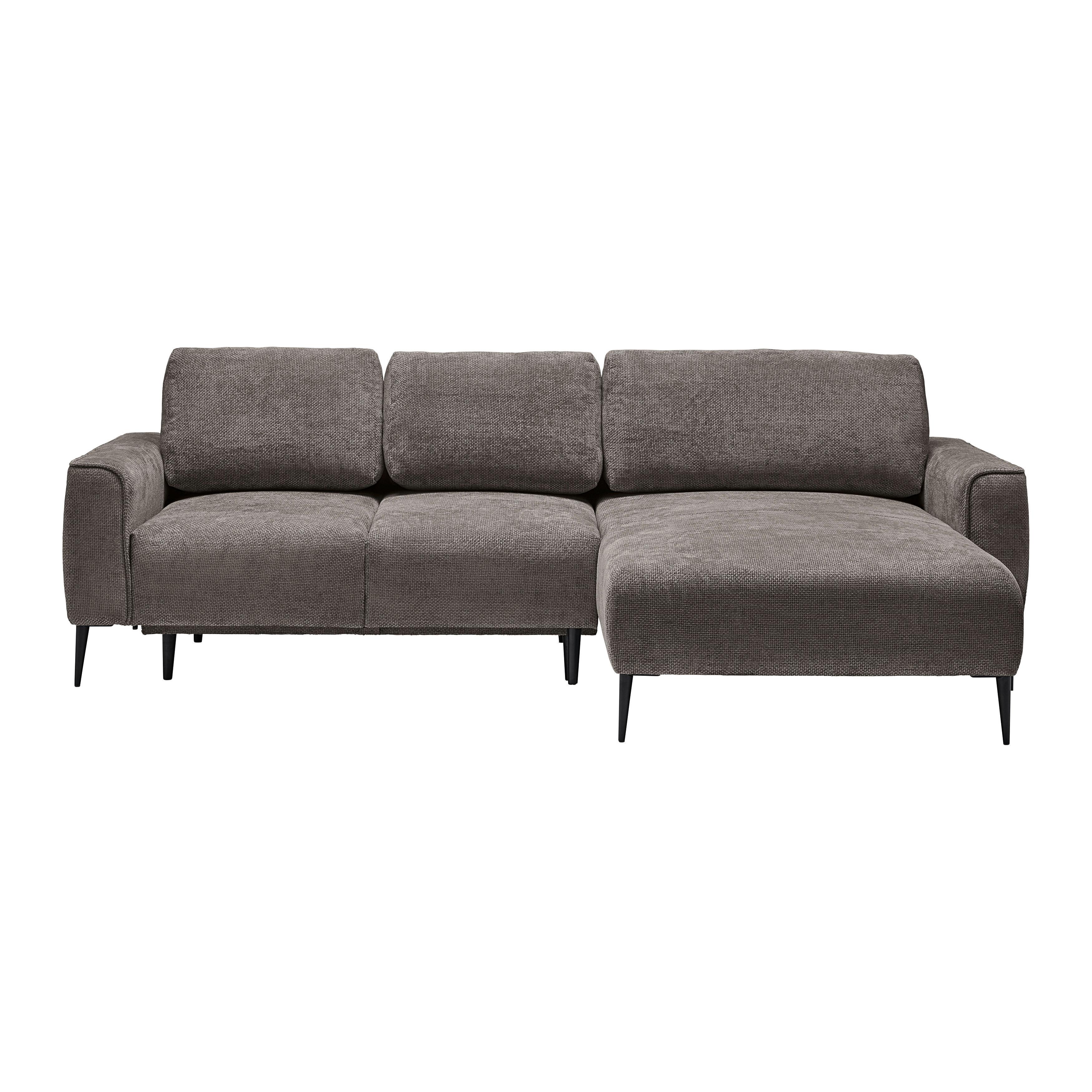Rohová sedačka CUSTOM, pravá, tmavě šedá - černá/tmavě šedá, Moderní, kov/textil (255/164cm) - Mömax