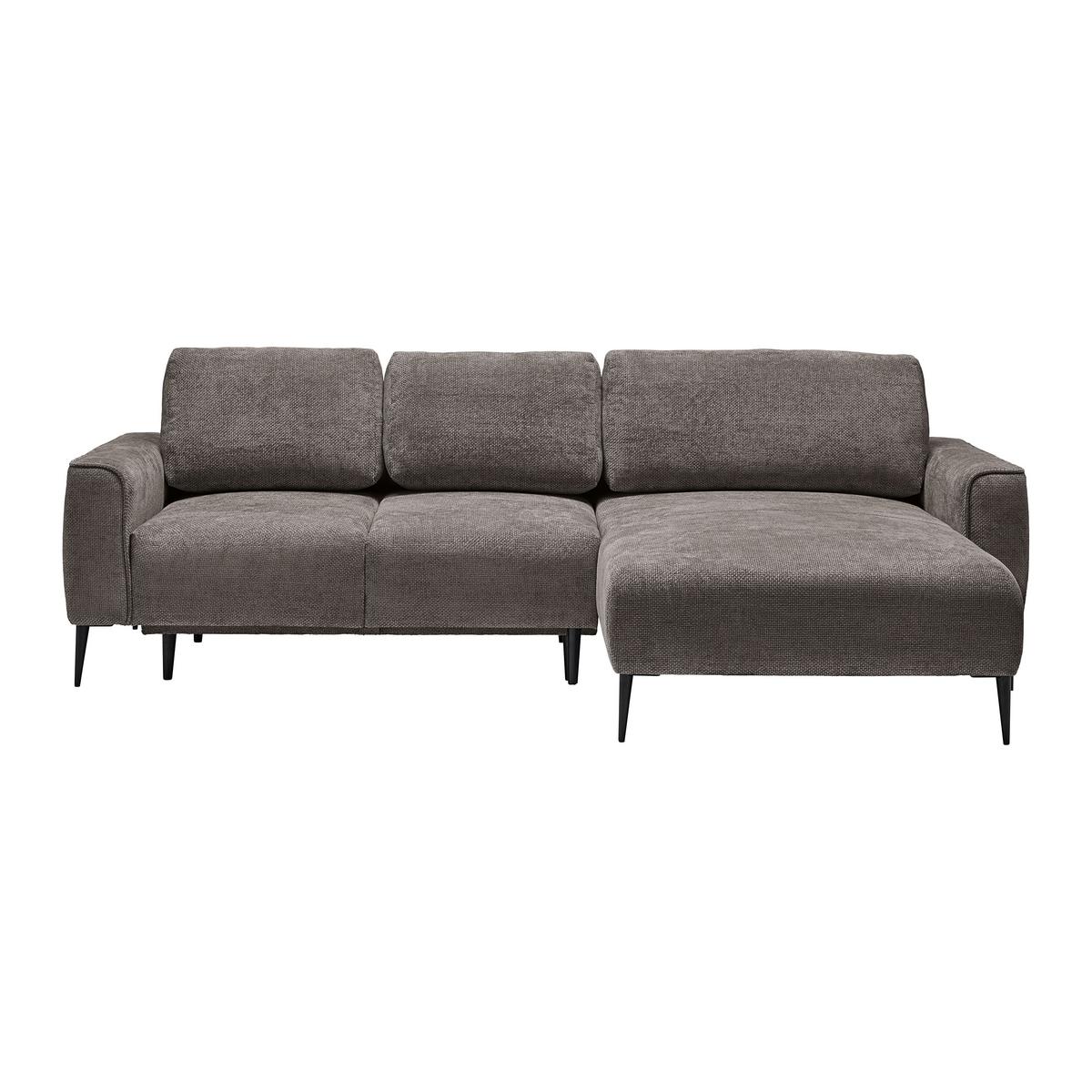 Rohová sedačka CUSTOM, pravá, tmavě šedá - černá/tmavě šedá, Moderní, kov/textil (255/164cm) - Mömax