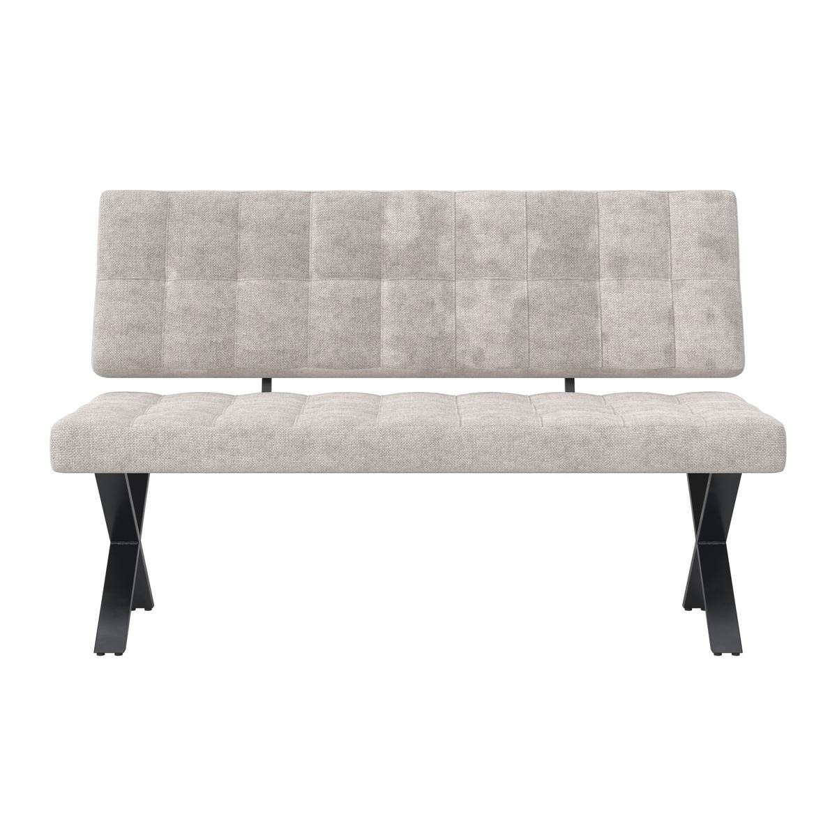 SEDACÍ LAVICE NOVA - černá/světle šedá, Moderní, kov/dřevo (140/97/64cm) - Bessagi Home
