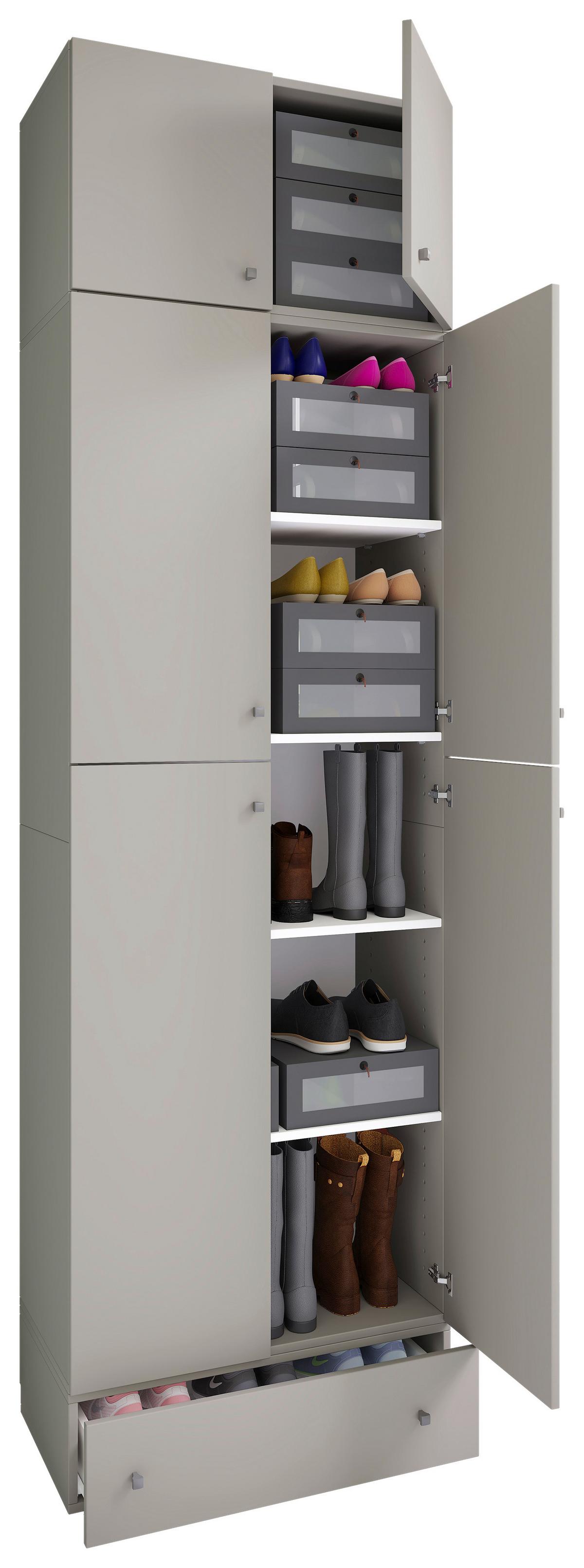 Schuhschrank Lona XXL Grau B: 70 cm - Schwarz/Grau, MODERN, Holzwerkstoff (70/240/39cm) - MID.YOU