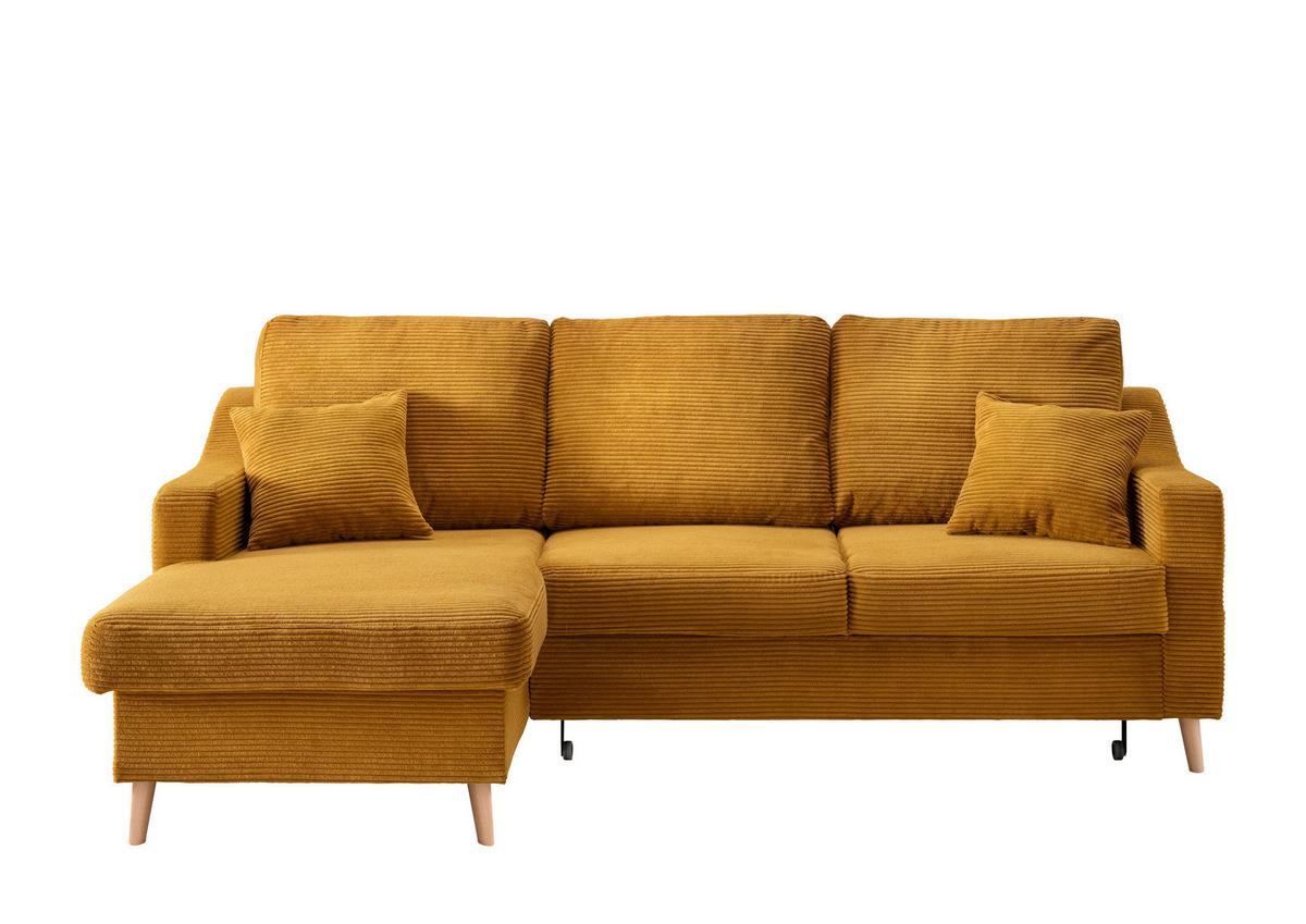 Ecksofa Valentina - Goldfarben/Naturfarben, Design, Textil (150/228cm) - P & B