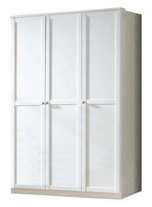 Dreitüriger Kleiderschrank in Weiß mit geräumigem Stauraum Dreitüriger Kleiderschrank in Weiß