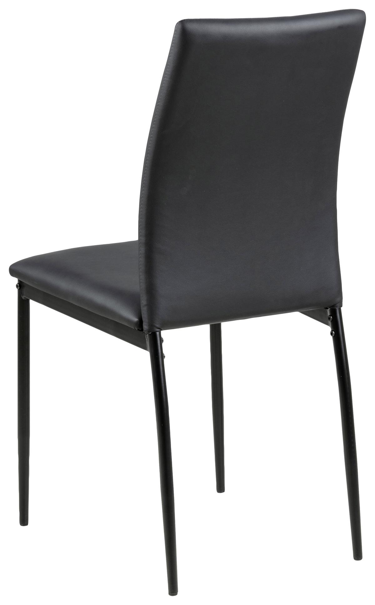 Esszimmerstuhl Demina Schwarz Lederlook - Schwarz, KONVENTIONELL, Textil/Metall (43,5/92,0/53,0cm) - Livetastic
