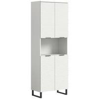 Hochschrank Riff Weiß B: 70 cm - Schwarz/Weiß, MODERN, Holzwerkstoff (70/193/34cm) - MID.YOU