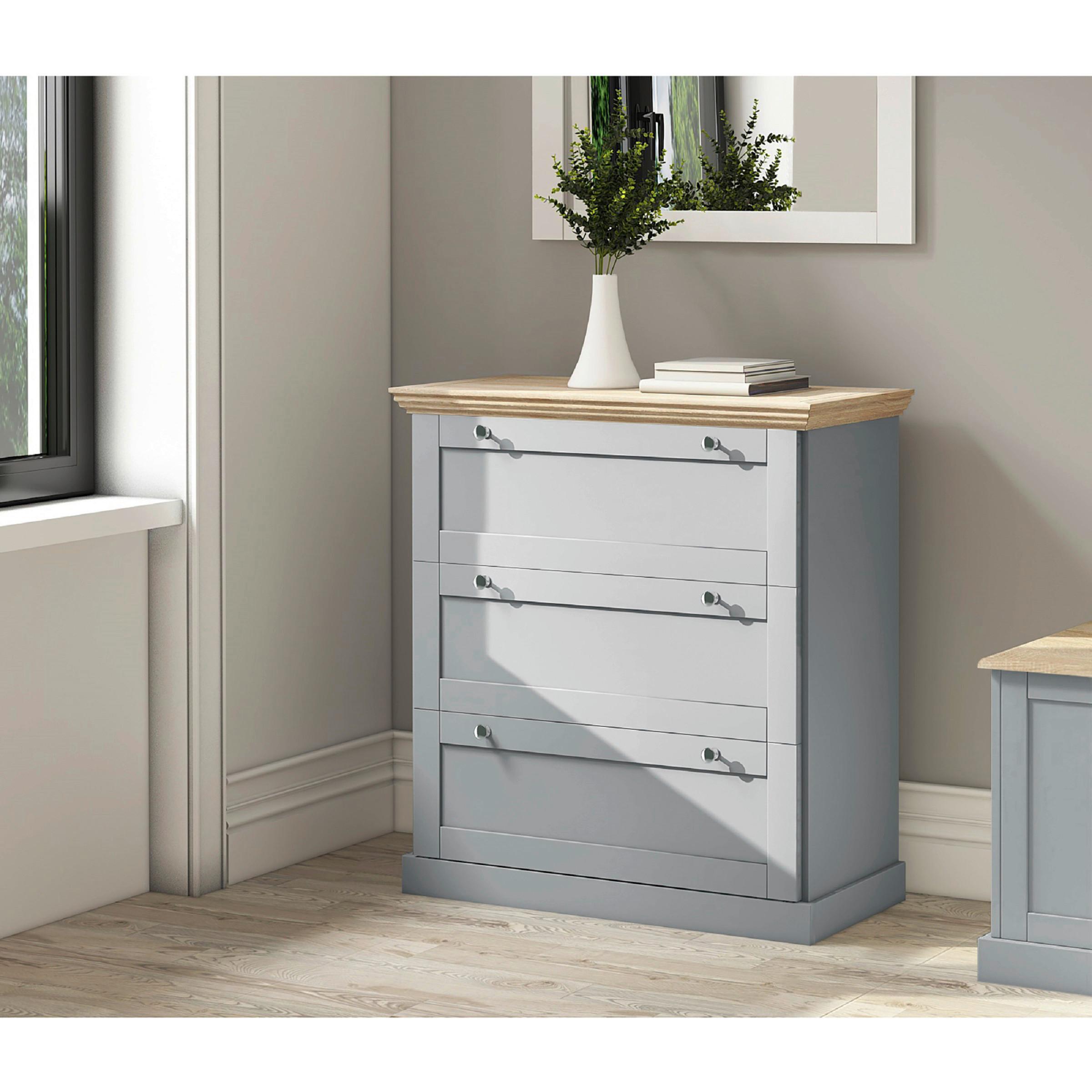 Kommode Binz Grau/Eichefarben 75 cm - Eichefarben/Grau, Design, Holzwerkstoff (75/80/35cm) - MID.YOU