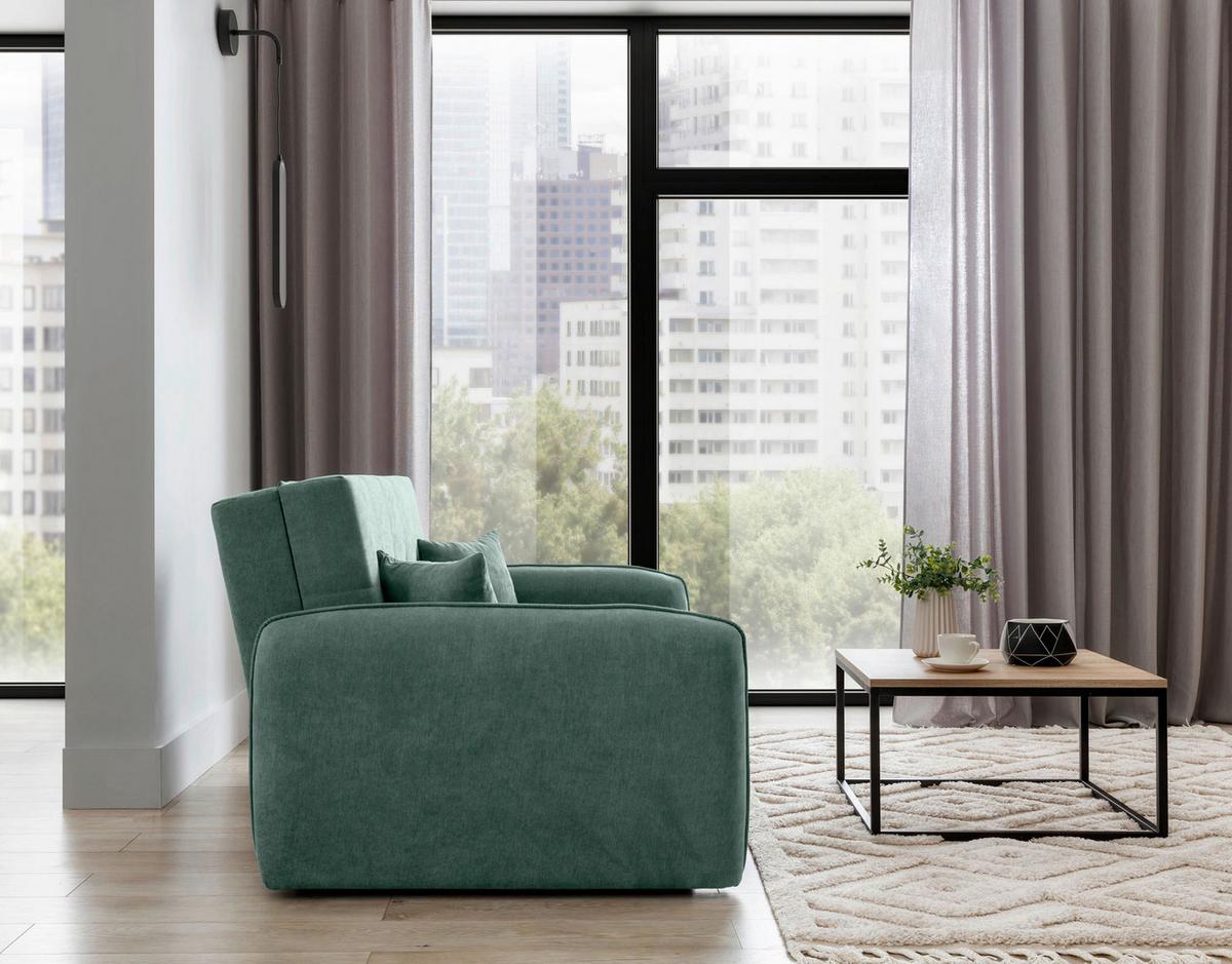 Schlafsofa Laine Mintgrün B: 155 cm - Silberfarben/Mintgrün, Design, Textil (155/105/75cm) - MID.YOU