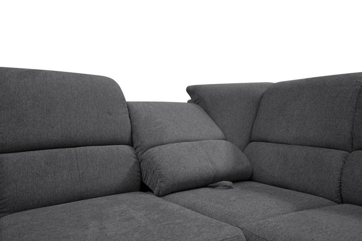 Sedačka MARSYLIA, levá, tmavě šedá - černá/barvy stříbra, Design, kov/dřevo (216/270cm) - MID.YOU