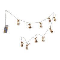 Svetelný řetěz Clement, 150cm - bílá/hnědá, Konvenční, dřevo/textil (150cm) - Modern Living