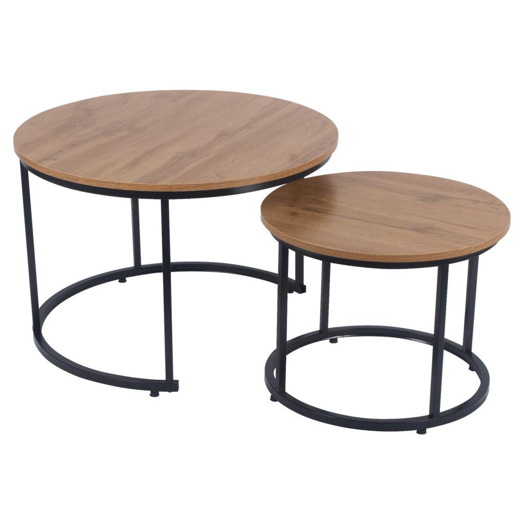 Couchtisch Metall Couple Eichefarben/Schwarz