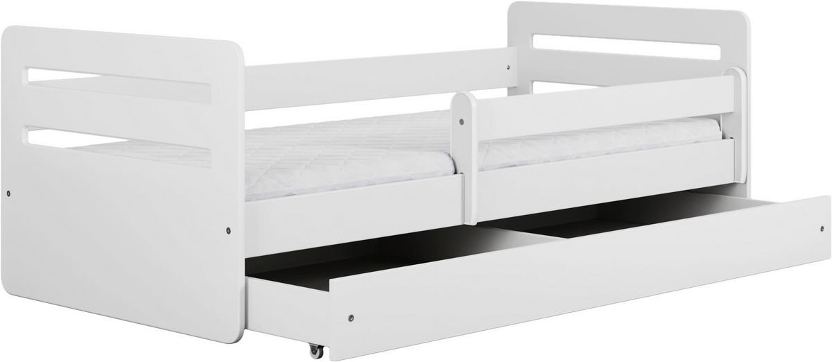 Kinder-/Juniorbett Tomi Weiß B: 80cm - Birkefarben/Weiß, MODERN, Holz/Holzwerkstoff (80/160cm) - MID.YOU