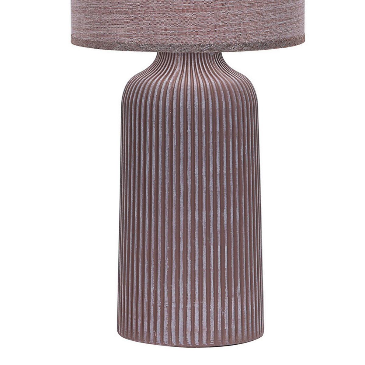 Tischleuchte Braun D: 20 Cm 22w - Braun, Design, Keramik/Textil (20/45cm)