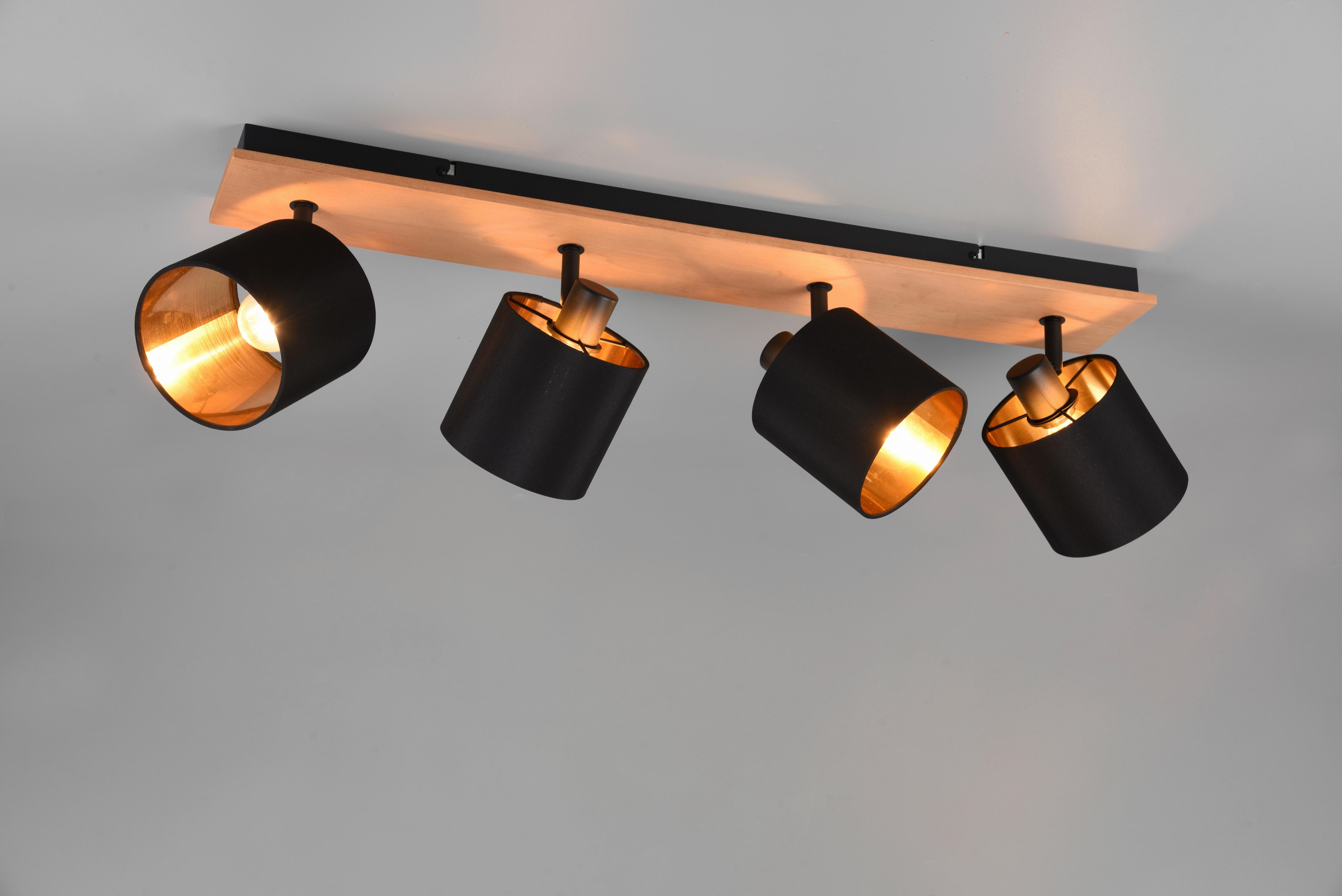 Strahler Tommy 4-Flammig L: 72 cm - Goldfarben/Schwarz, KONVENTIONELL, Metall (72/19,5/12cm)
