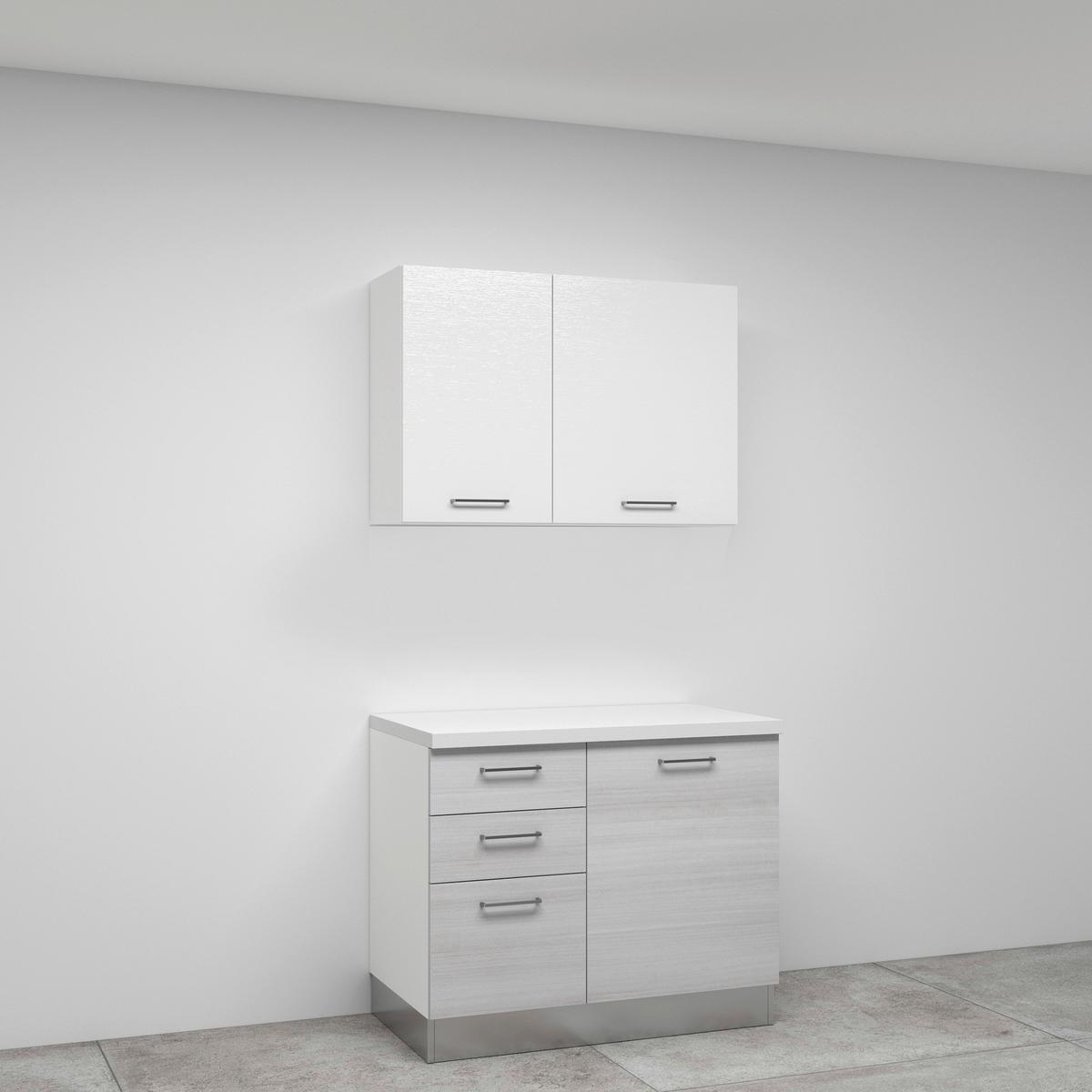 Eckküche Calliope Mit Kühlschrank 270x165 Cm - Eukalyptusholzfarben/Alufarben, LIFESTYLE, Holzwerkstoff/Kunststoff (270/165cm) - MID.YOU