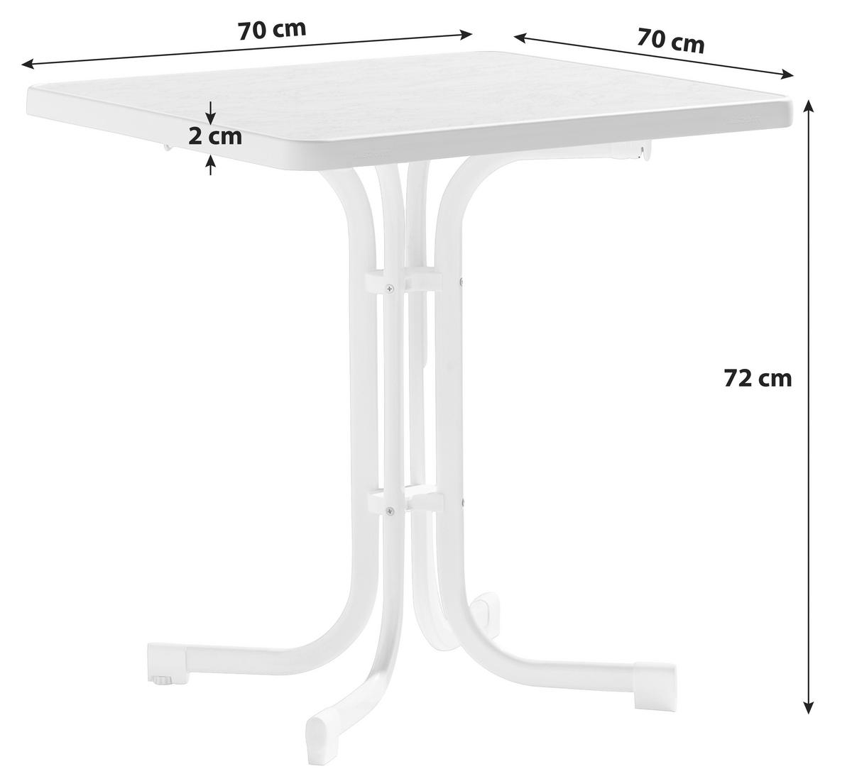 Gartentisch Klappbar Holzwerkstoff/Metall L 70 cm - Graphitfarben, MODERN, Holzwerkstoff/Metall (70/70/72cm) - Sieger