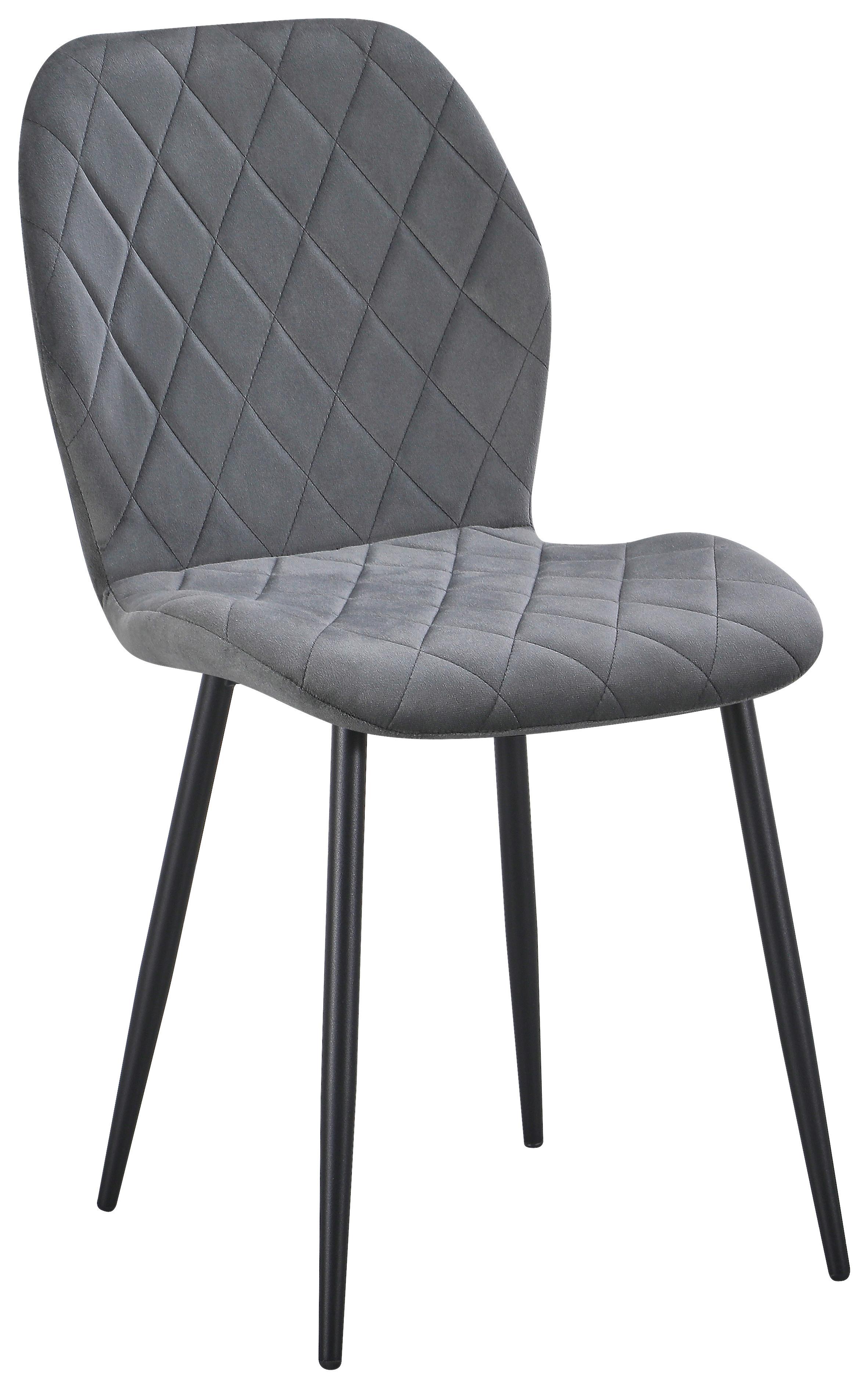 STOLIČKA ZOEY -GIGA- - čierna/tmavosivá, Basics, kov/textil (45.5/85/59.5cm) - Based