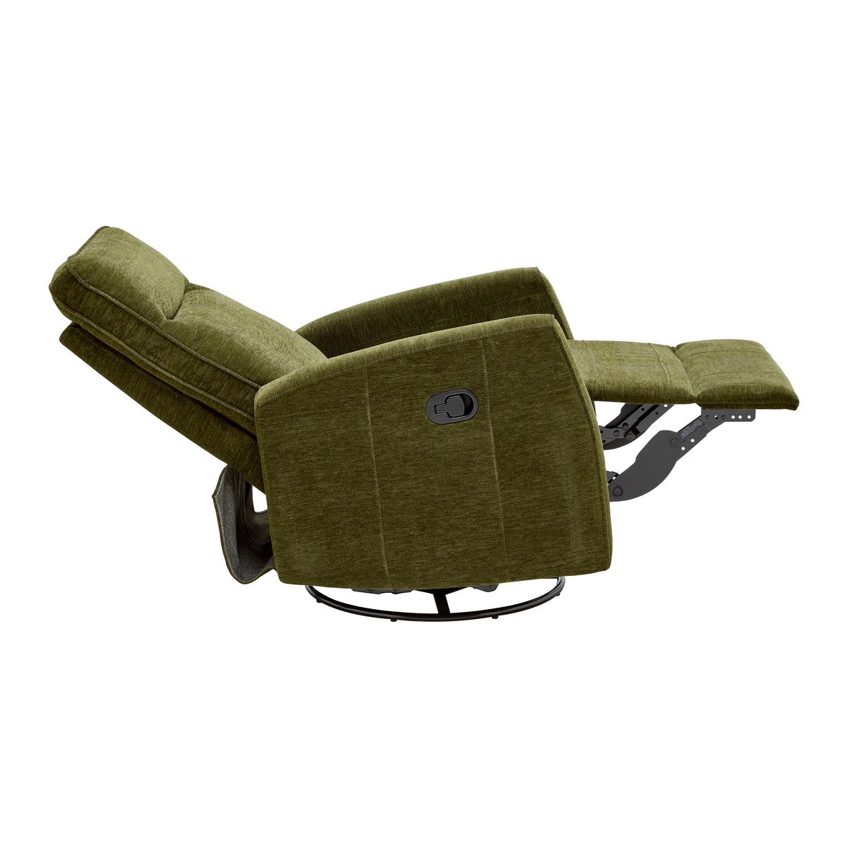 Relaxačné kreslo MELINDA, zelená tkanina, max. 140 kg - čierna/zelená, Konventionell, kov/drevo (76/103/96cm) - Mömax