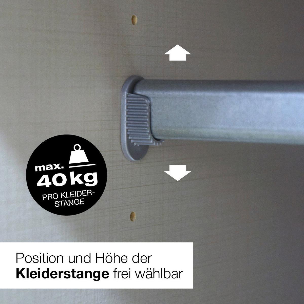 Šatníková skriňa LUMIO, šírka 270 cm - kašmírová/dub artisan, Konventionell, kompozitné drevo/sklo (270/208/65cm) - Modern Living