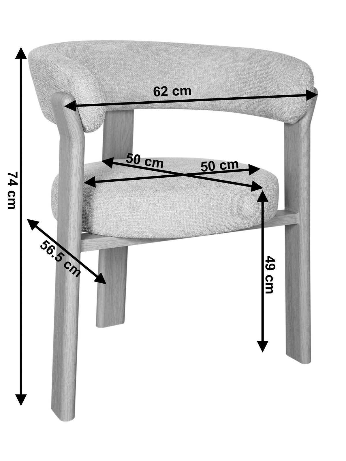 Armlehnstuhl Granada Hellbraun B: 62 cm - Hellbraun/Walnussfarben, MODERN, Textil/Metall (62/74/56,5cm) - Livetastic