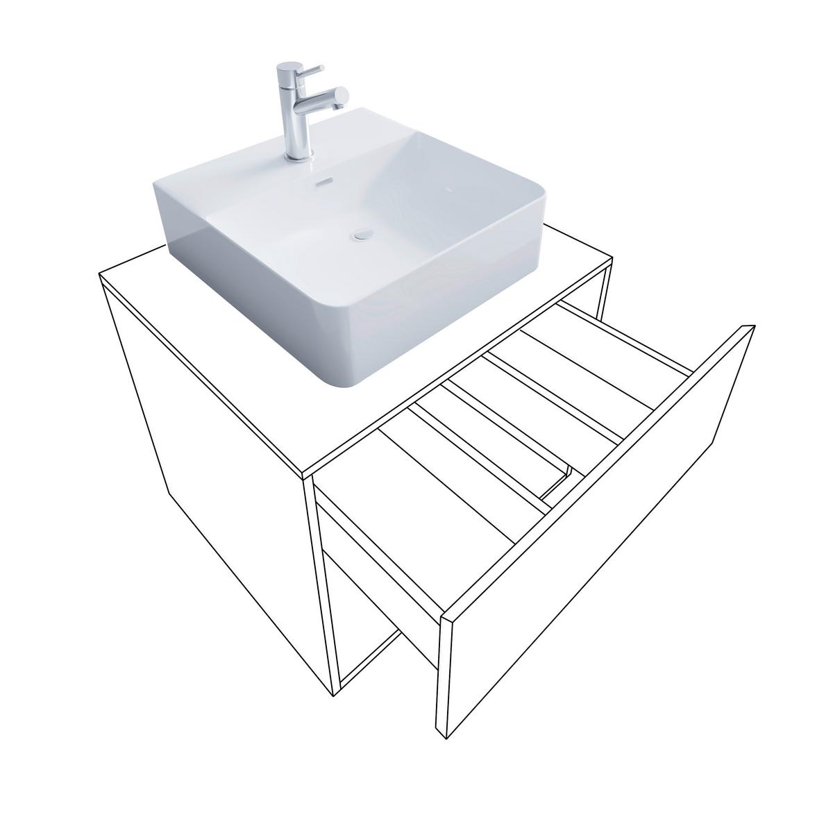 Badezimmer Lendas Anthrazit B: 94 Cm - Anthrazit/Weiß, MODERN, Keramik/Holzwerkstoff (94cm) - MID.YOU