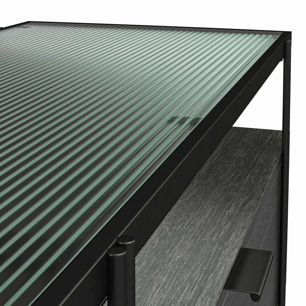 Lowboard Wainwright Schwarz B: 138 Cm - Schwarz, Design, Glas/Papier (138/49/39cm) - MID.YOU