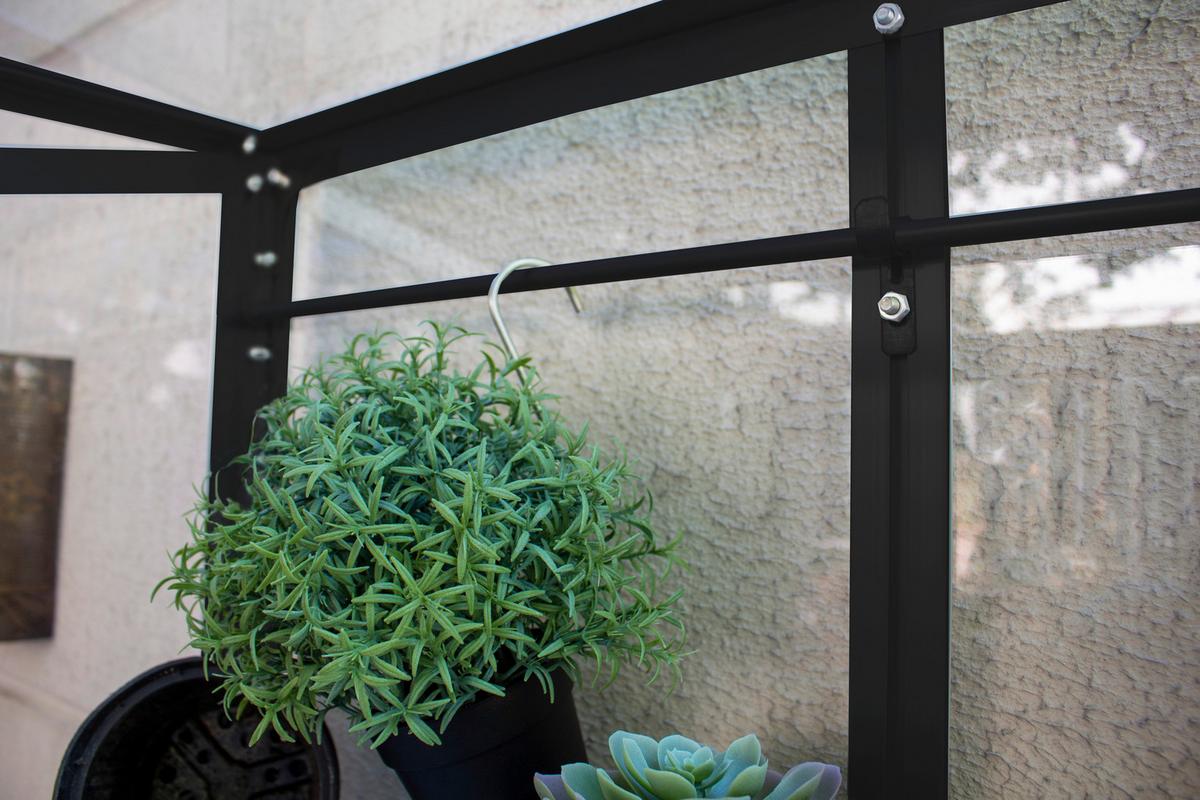 Balkon-gewächshaus Polis 350 Schwarz Metall/glas H: 165,5cm - Schwarz, Basics, Glas/Metall (81,2/165,5/81,2cm)
