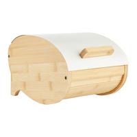 Box na chlieb SVEA - S - biela/prírodná farba, Modern, kov/drevo (25/20/15,5cm) - Mömax