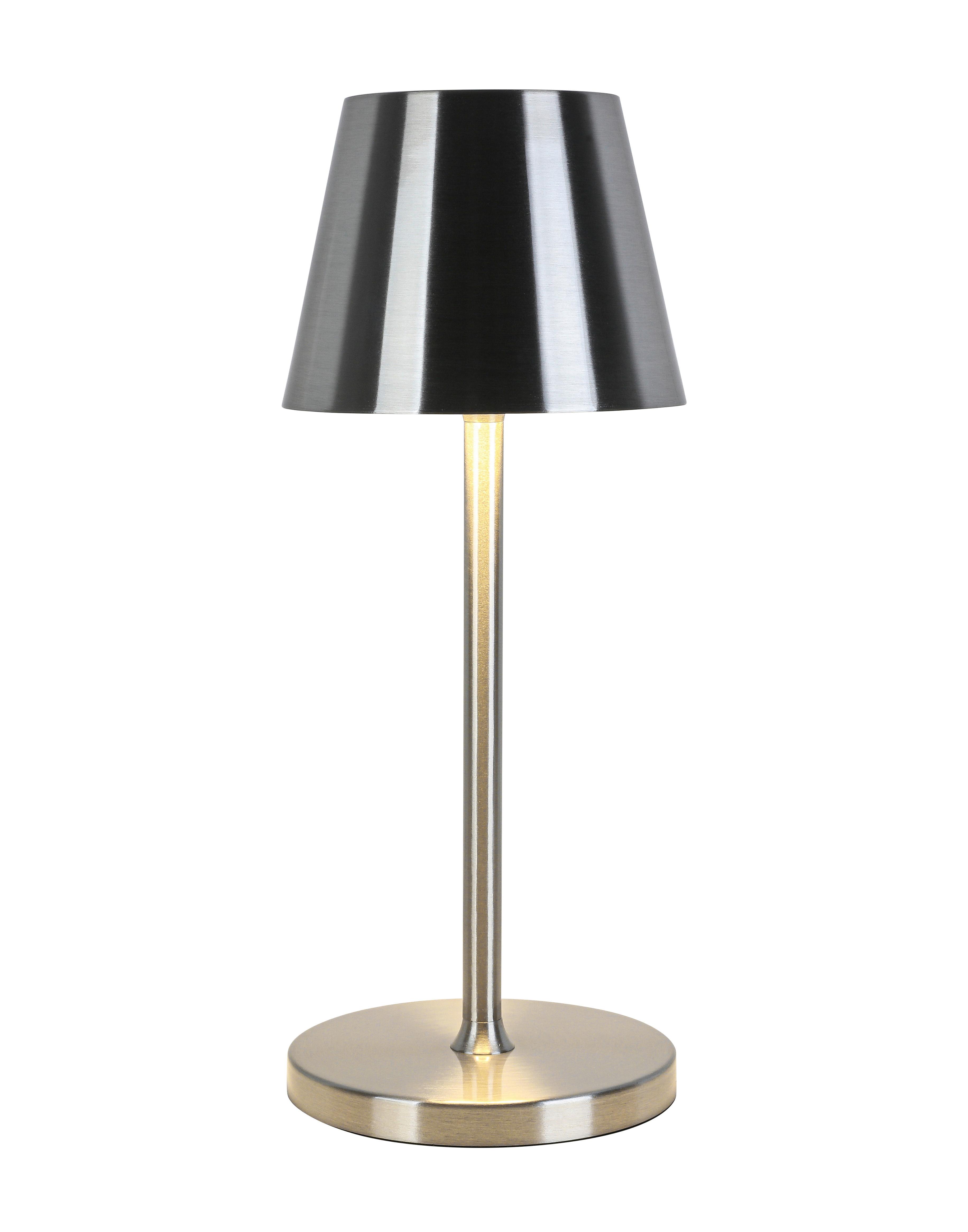 NABÍJATEĽNÁ STOLNÁ LAMPA MUSI - biela/niklová, Modern, kov/plast (12/30cm) - Mömax