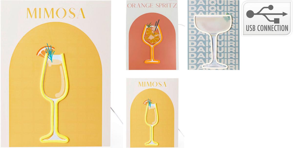 Fali Dekoráció Neon Kb. 30/40cm - piros/narancs, Basics, műanyag (30/40cm)