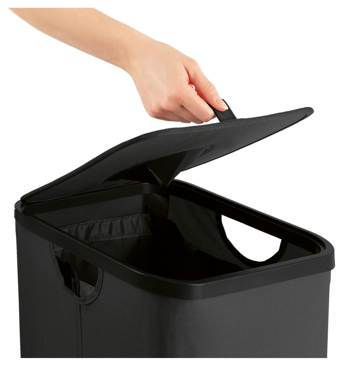 Flaschen/Dosensammelbehälter 80 Liter - Schwarz, Basics, Naturmaterialien/Kunststoff (40/32.5/72cm)