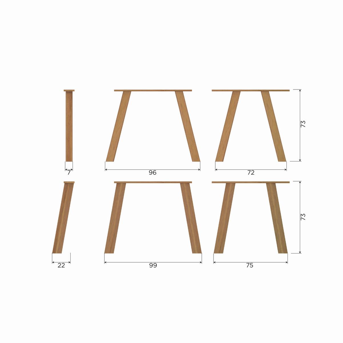 TISCHGESTELL Tablo Eichefarben B: 79cm - Eichefarben, MODERN, Holz (79/73/11cm) - Livetastic