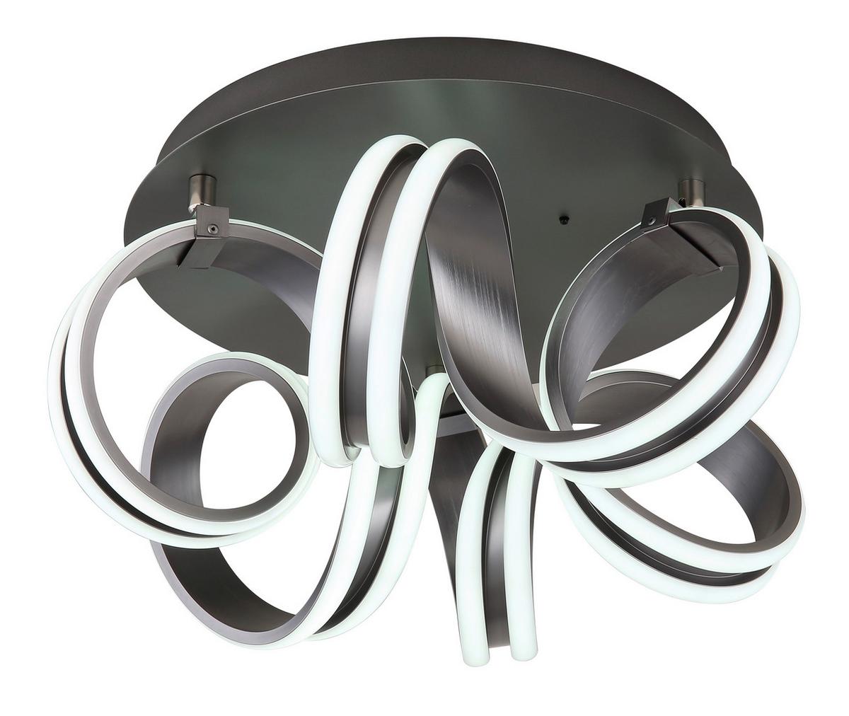 LED-Deckenleuchte Kuni Weiß Dunkelgrau D: 46 cm - Dunkelgrau/Weiß, Design, Kunststoff/Metall (46/25cm) - Globo