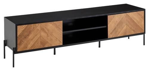 Čierna komoda š: 163 cm - hnedá/čierna, Modern, kov/kompozitné drevo (163/45/40cm) - MID.YOU