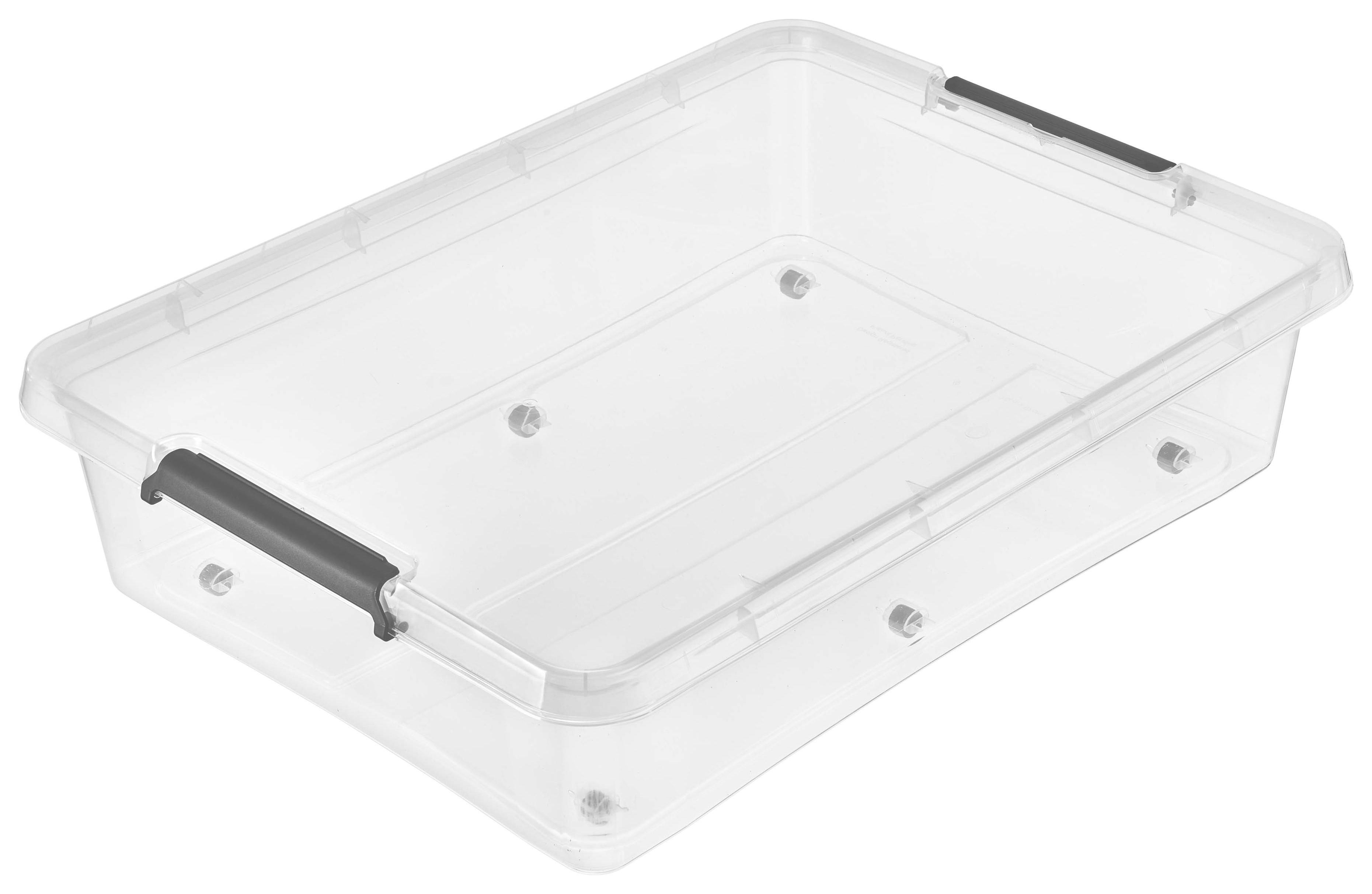 box pod posteľ na kolieskach EASY BIG - CA. 61L -EXT- - priehľadné/čierna, Konventionell, plast (76/57/18,5cm) - Mömax