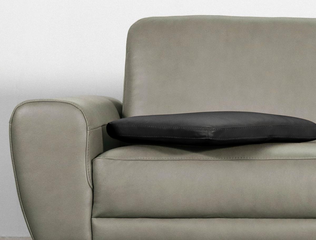 Zierkissen Spring Echtleder Cognac, B: 52 cm - Schwarz, Design, Leder (52/42/7cm) - Livetastic