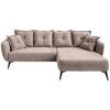 Ecksofa Baggio Beige S: 277x162 cm - Beige/Schwarz, MODERN, Textil (277/162cm) - Livetastic