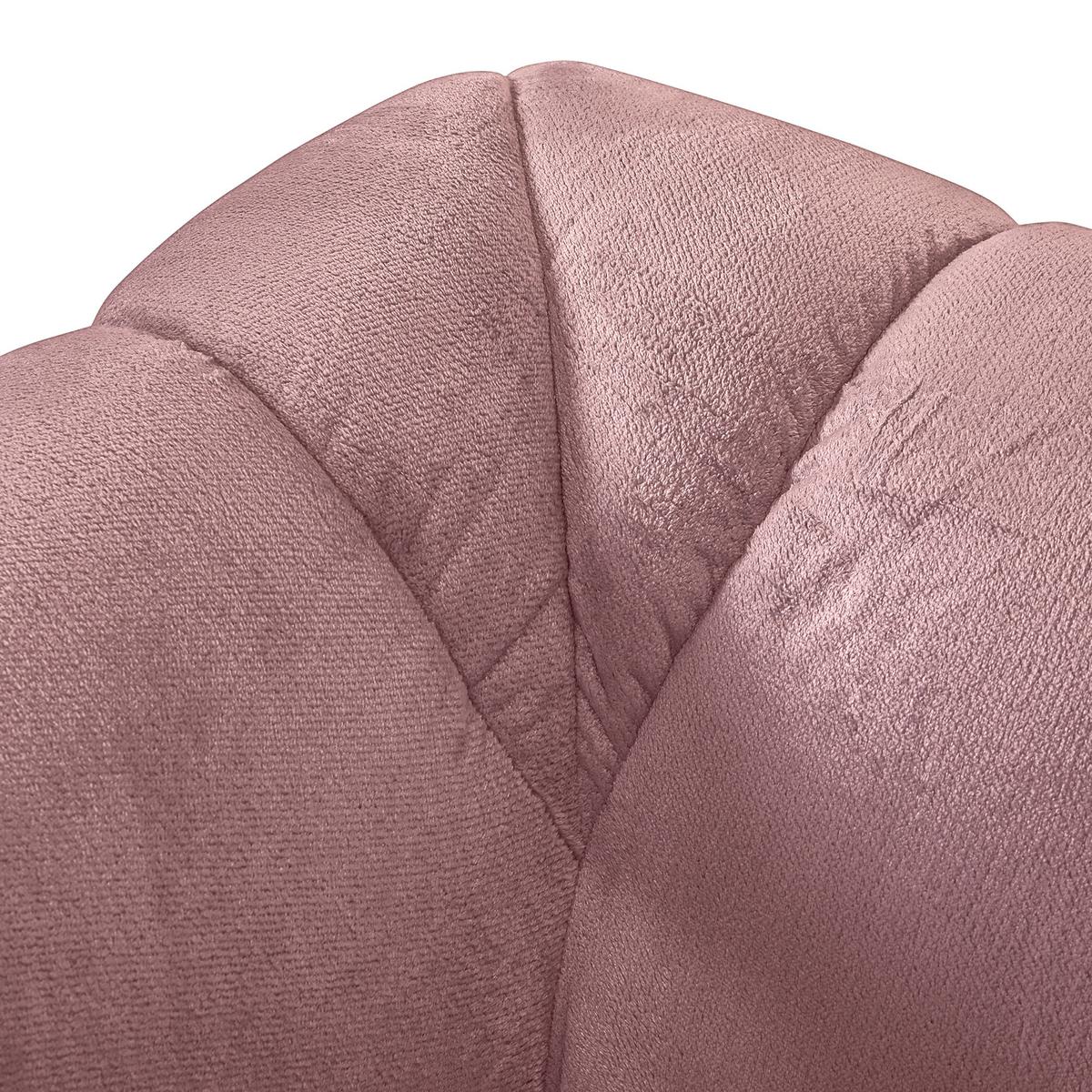 Bigsofa Sabea B: 220 cm Rosa Plüsch - Schwarz/Rosa, KONVENTIONELL, Textil (220/67/106cm) - MID.YOU