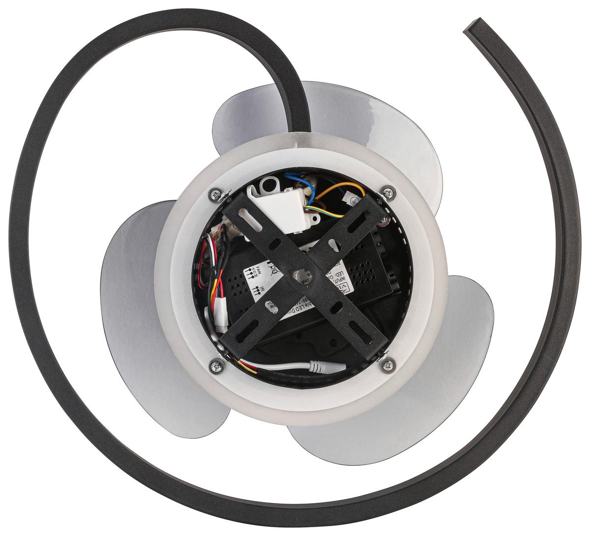 Deckenventilator Zana - Transparent/Schwarz, MODERN, Kunststoff/Metall (40/13cm) - Luca Bessoni