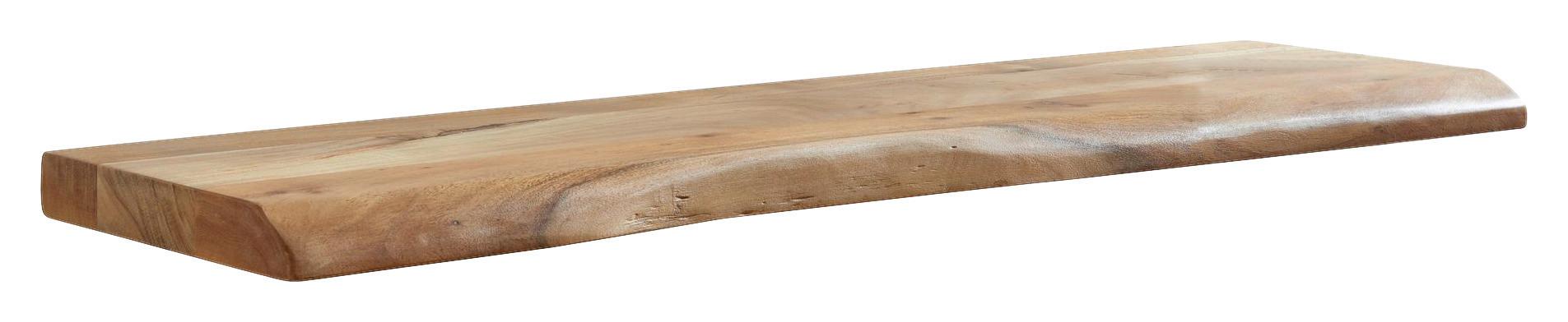 Nástěnná police z masivního dřeva š: 100cm - barvy akácie, Moderní, dřevo (100/4/26cm) - MID.YOU