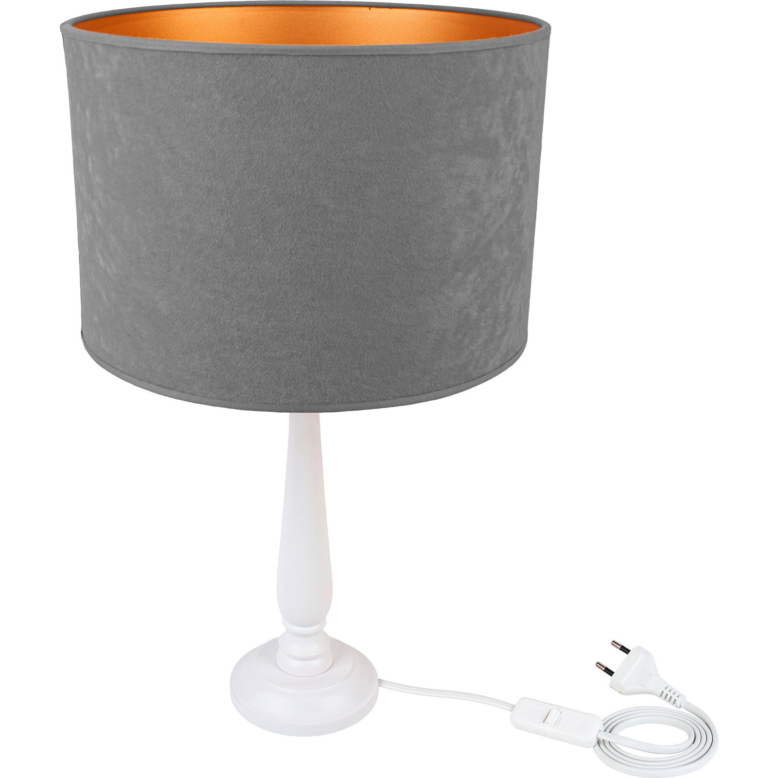 Tischleuchte 4104212 Berta - Grau - Weiß/Grau, Basics, Holz (30/51cm)