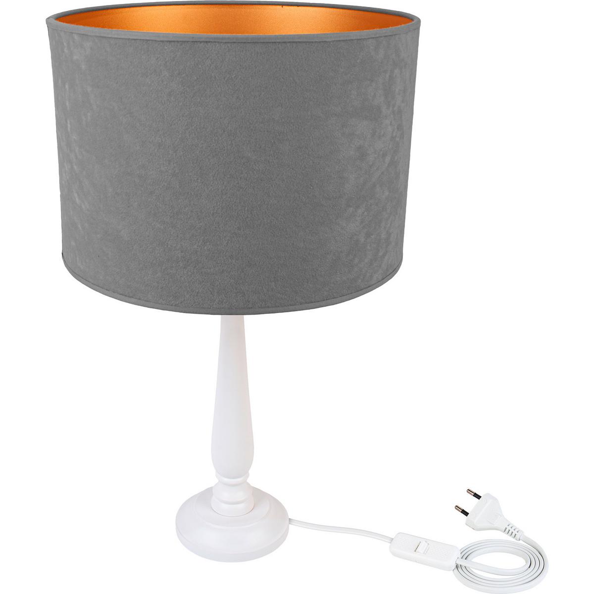Tischleuchte 4104212 Berta - Grau - Weiß/Grau, Basics, Holz (30/51cm)