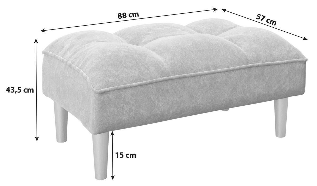 Hocker Scarlett Samt Blau Sitz Gepolstert H: 43,5 Cm - Blau, KONVENTIONELL, Textil (88/43,5/57cm) - Playboy