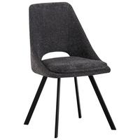 Esszimmerstuhl Cindy Dunkelgrau Echtholz Beine - Dunkelgrau/Schwarz, MODERN, Holz/Textil (46/85,5/58cm) - MID.YOU