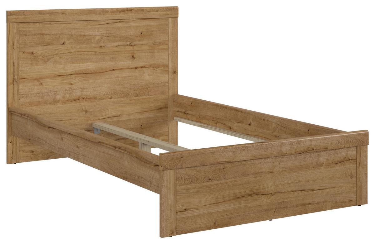 Bett 120x200 Cm Holten Eiche Dekor - Eichefarben/Schwarz, MODERN, Holzwerkstoff (120/200cm) - MID.YOU