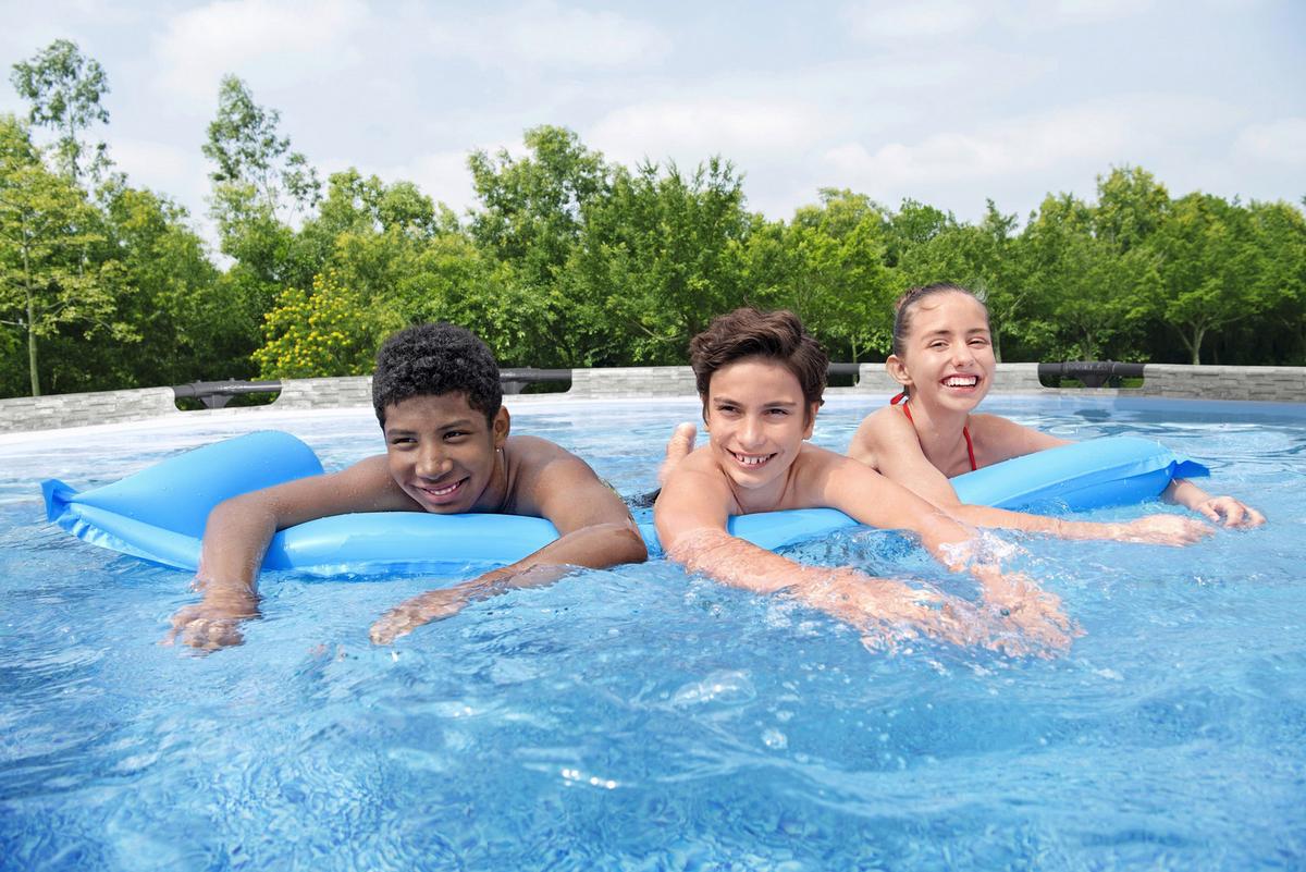 Bestway Stahlwandpool Rund Steven Mit Pumpe ⌀ 549 Cm - Blau/Grau, Basics, Kunststoff/Metall (549/122cm) - Bestway