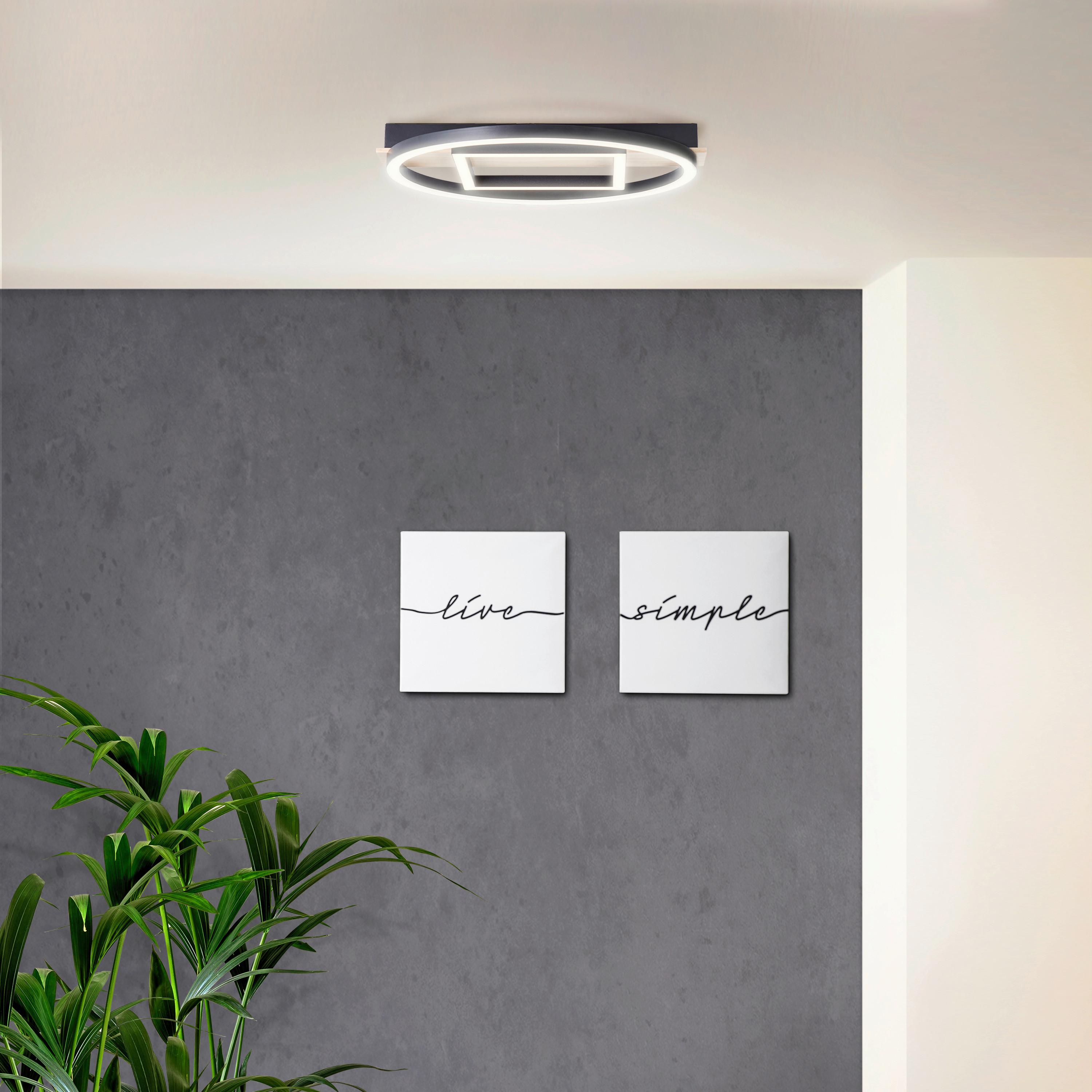 LED-Paneel G99928a76 Maureen - Schwarz/Braun, Design, Holz/Kunststoff (5/39/37cm) - Brilliant