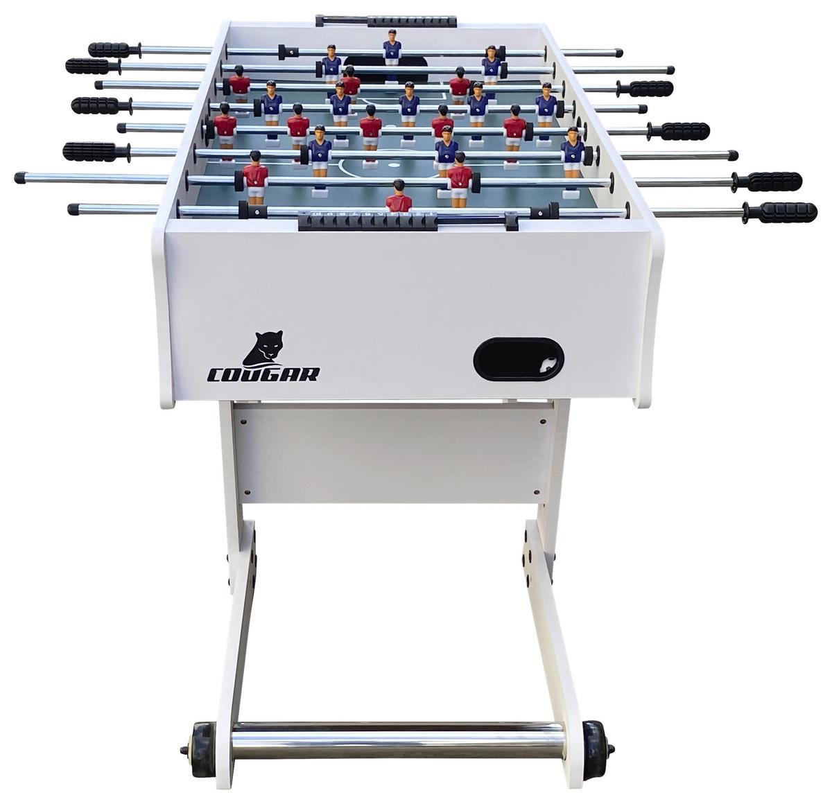 Tischfußball Cougar Holz Weiß 2 Bälle, Klappbar - Weiß, KONVENTIONELL, Holz (61/81/122cm) - Ambia Garden