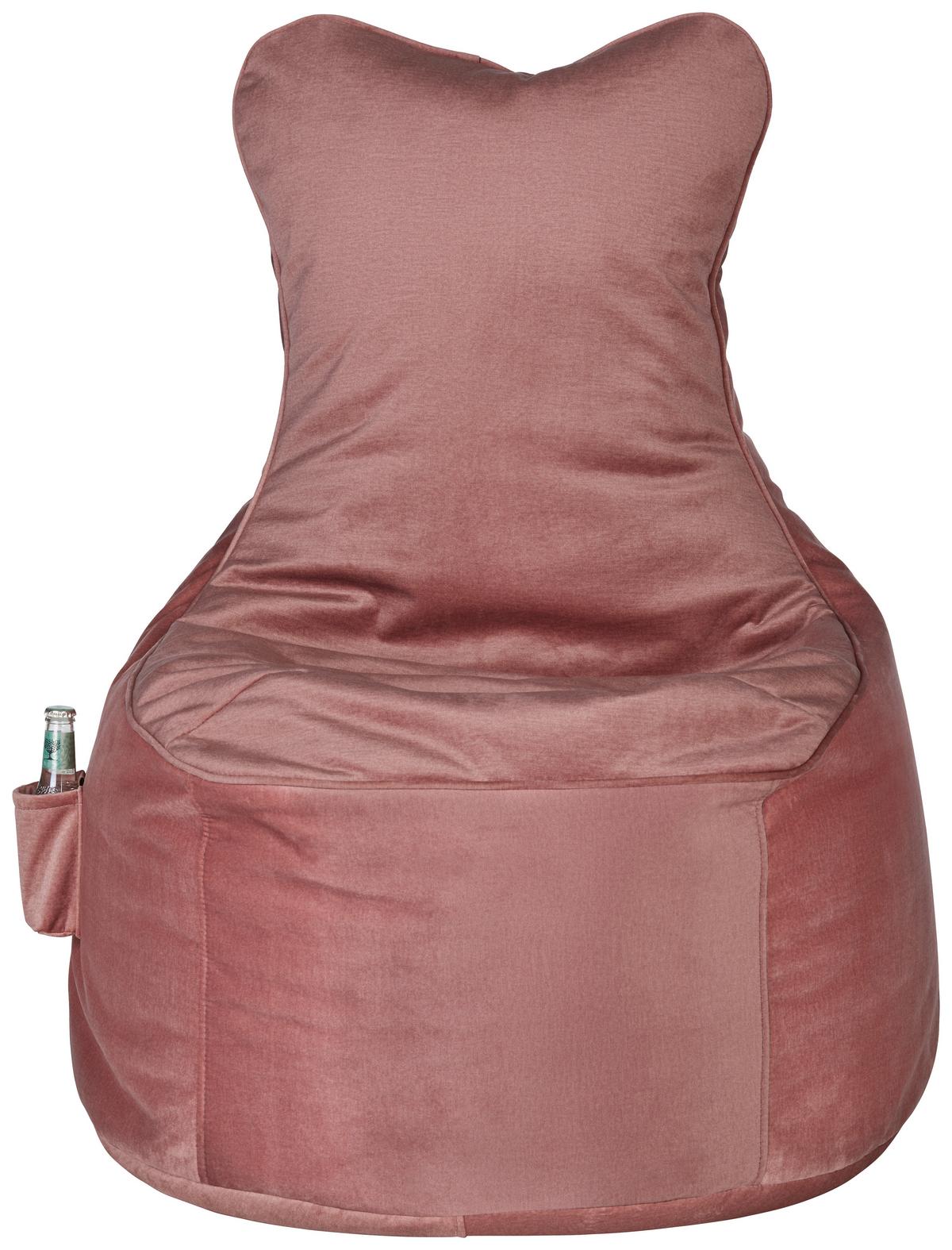 Sedací vak CORTONA SAMT růžová - růžová (75/95/65cm) - Modern Living
